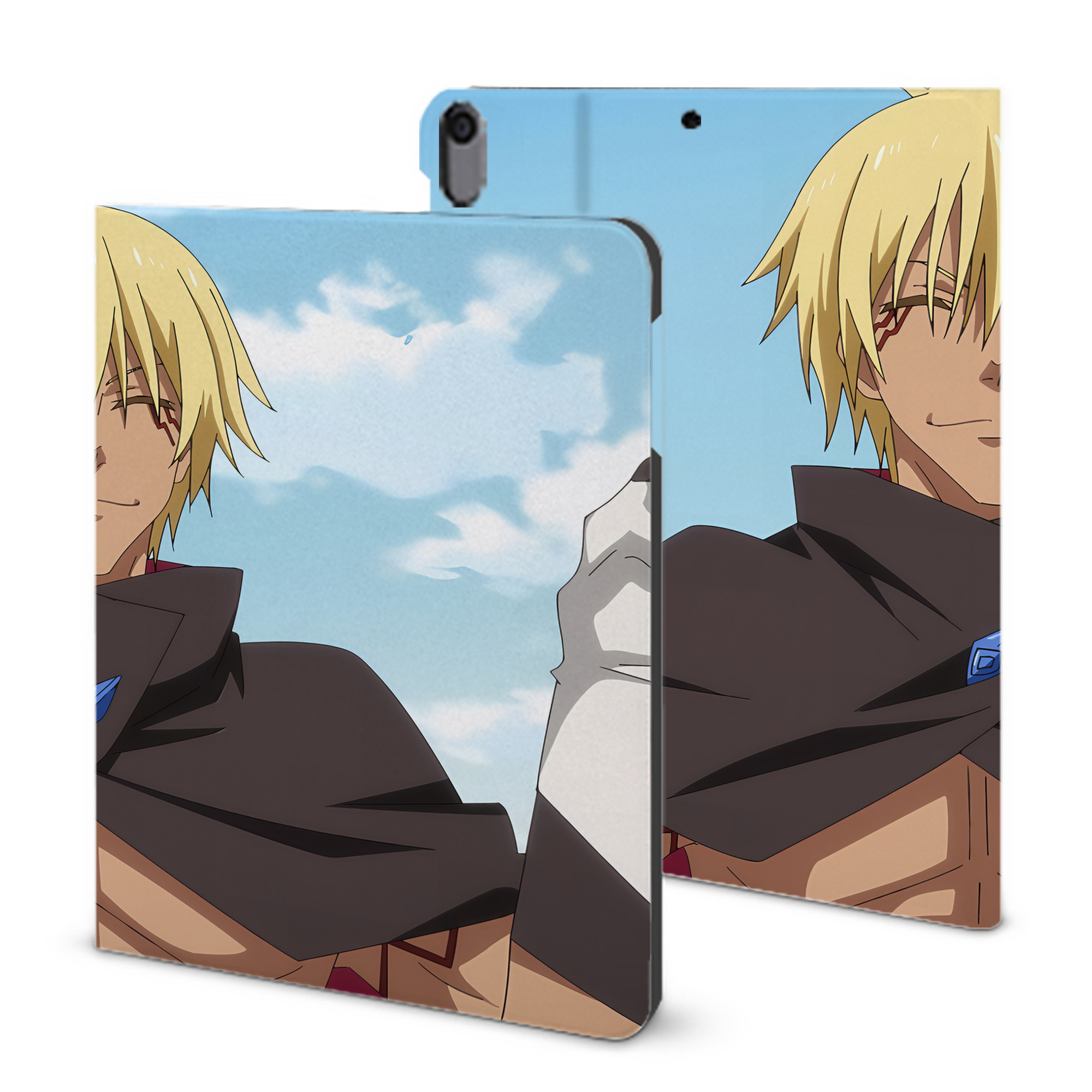 （画像用） 転スラ Regarding Reincarnated to Slime IPad ケース ブック型 PUレザー TPU 耐衝撃 軽量 薄型 ペン収納なし 全面保護 IPad 各モデル対応